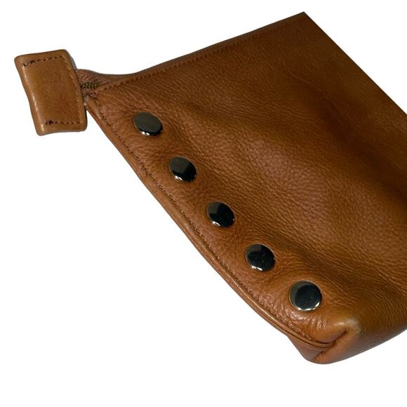 Hammitt Los Angeles Brown Leather Gold Studded Wristlet Clutch - Picture 5 of 7